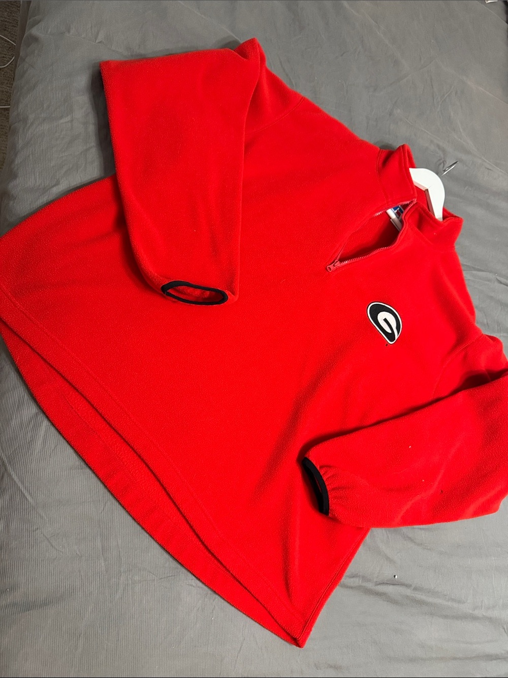 Russell Athletic Red Quarter-Zip Fleece Pullover